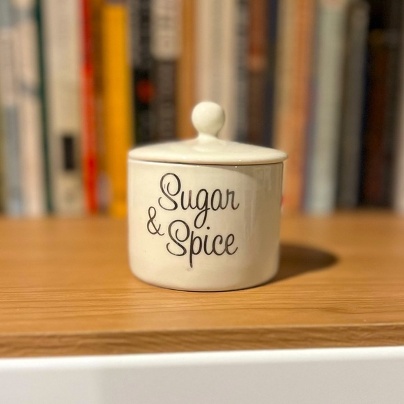 Sugar and Spice, Everything Nice Small Jar, Cream colored 4in H - Picture 1 of 3